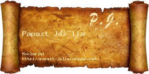 Papszt Júlia névjegykártya